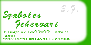 szabolcs fehervari business card